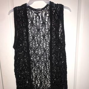 Black Lace and Fringe Cardigan